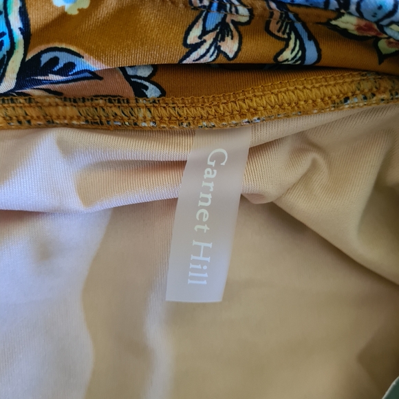 New Summer Garnet Hill Signature Swim Skirt in Brown Paisley Print Sz 10 - Picture 8 of 12